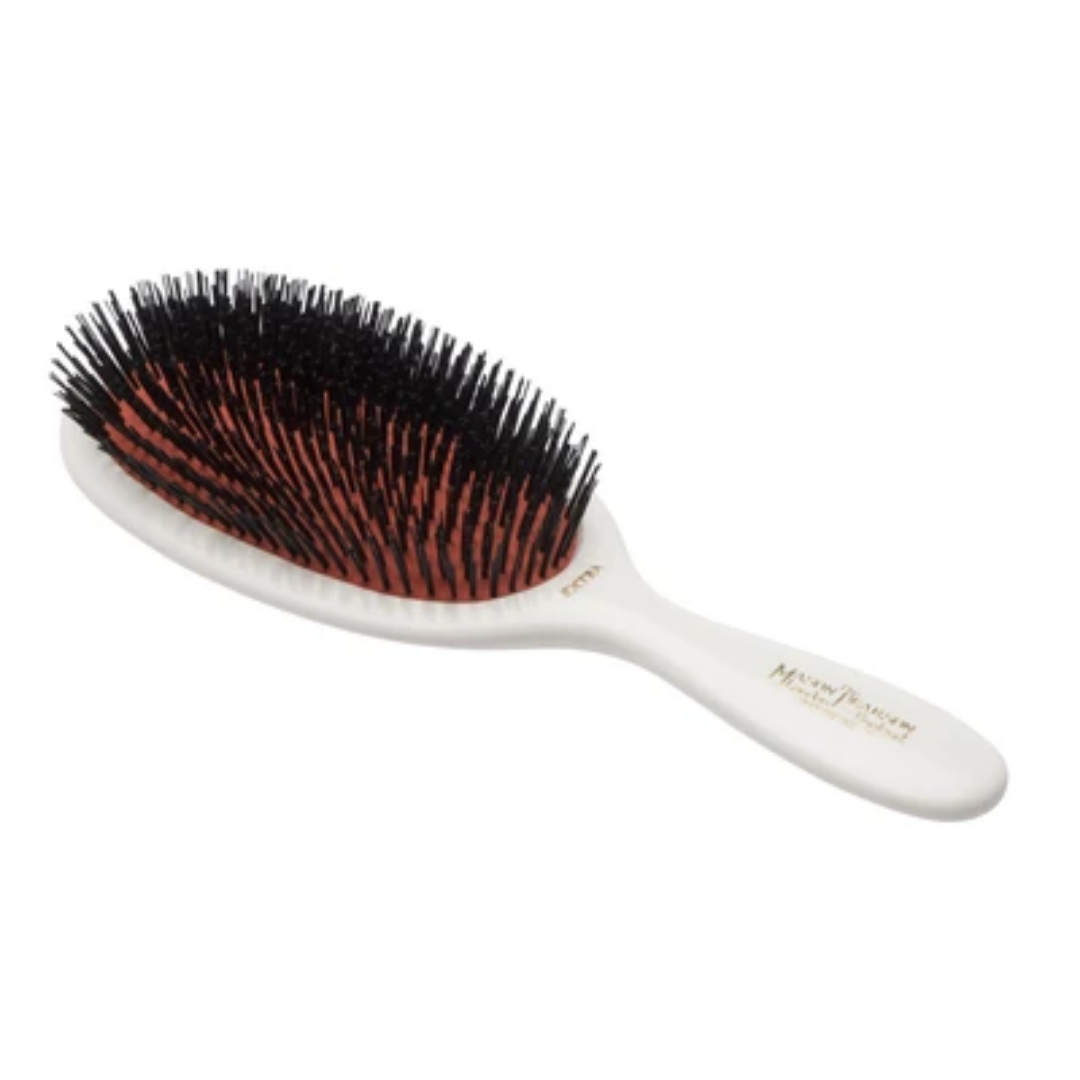 Large Mason Pearson Pure Bristle Hair Brush in White (B1 Large Extra)
