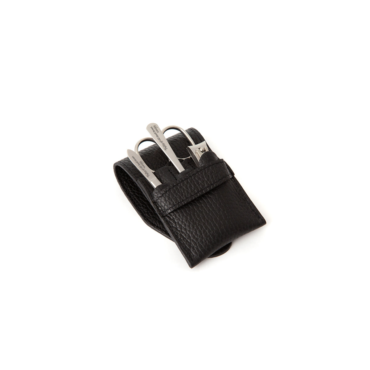 Black Manicure Set with Stainless Steel Implements (XS)