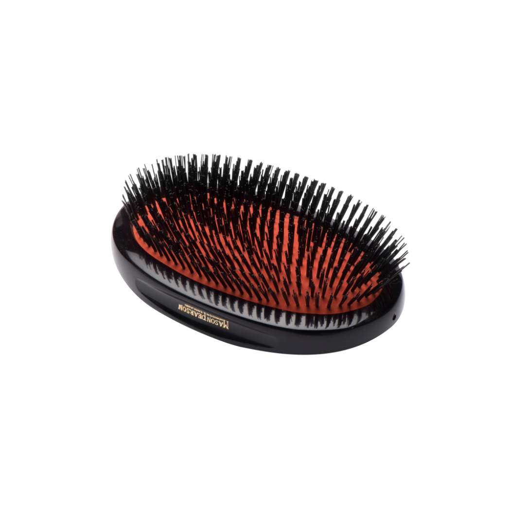Large Mason Pearson Pure Bristle Hair Brush in Dark Ruby (B1M Large Extra Military)