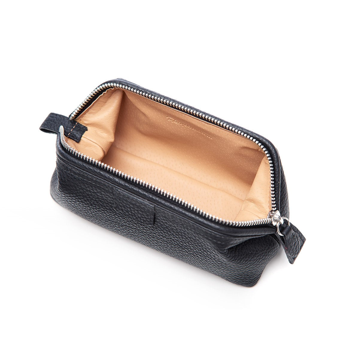 Mini Black Leather Wash Bag