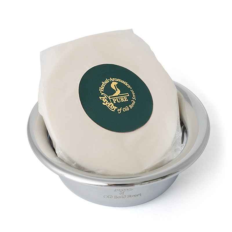 Traditional Shaving Soap Refill 55g in Nickel Bowl