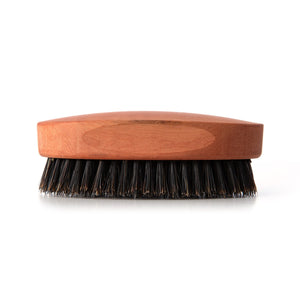 Pearwood Dark Boar Bristles Military Hairbrush