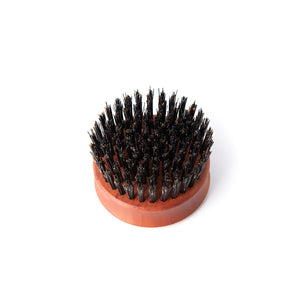 Pearwood Dark Boar Bristles Round Travel Hair / Beard Brush