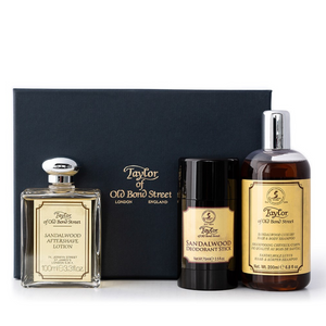 Gift set for me in our bestselling Sandalwood fragrance. Gift box including Luxury Sandalwood Aftershave Lotion (100ml), Sandalwood Hair & Body Shampoo (200ml) and Sandalwood Deodorant Stick (75ml.