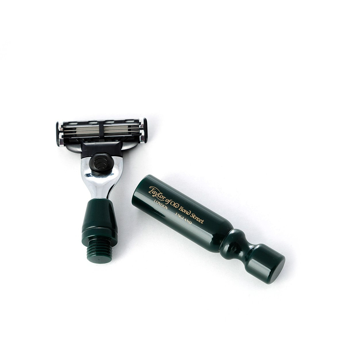 Two-piece Travel Mach3 Razor in Leather pouch