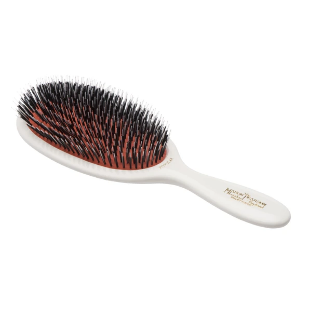 Large Mason Pearson Pure Bristle & Nylon Hair Brush in White (BN1 Popular)