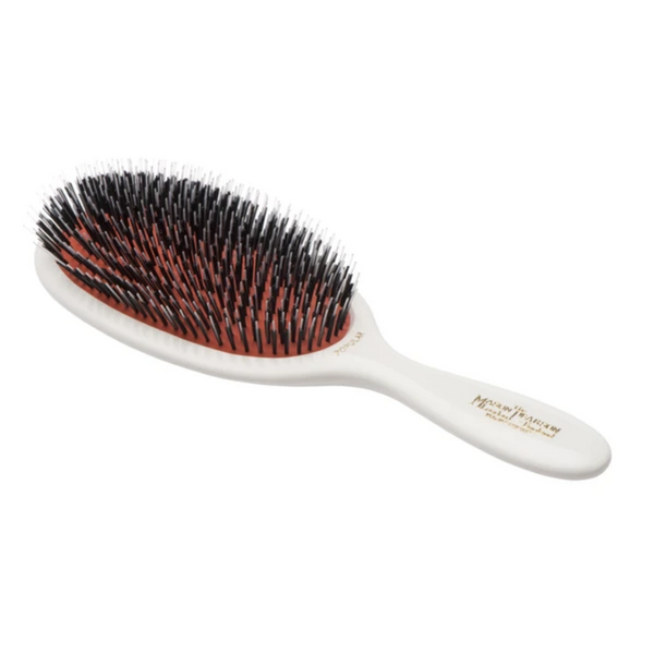 Large Mason Pearson Pure Bristle & Nylon Hair Brush in White (BN1 Popu