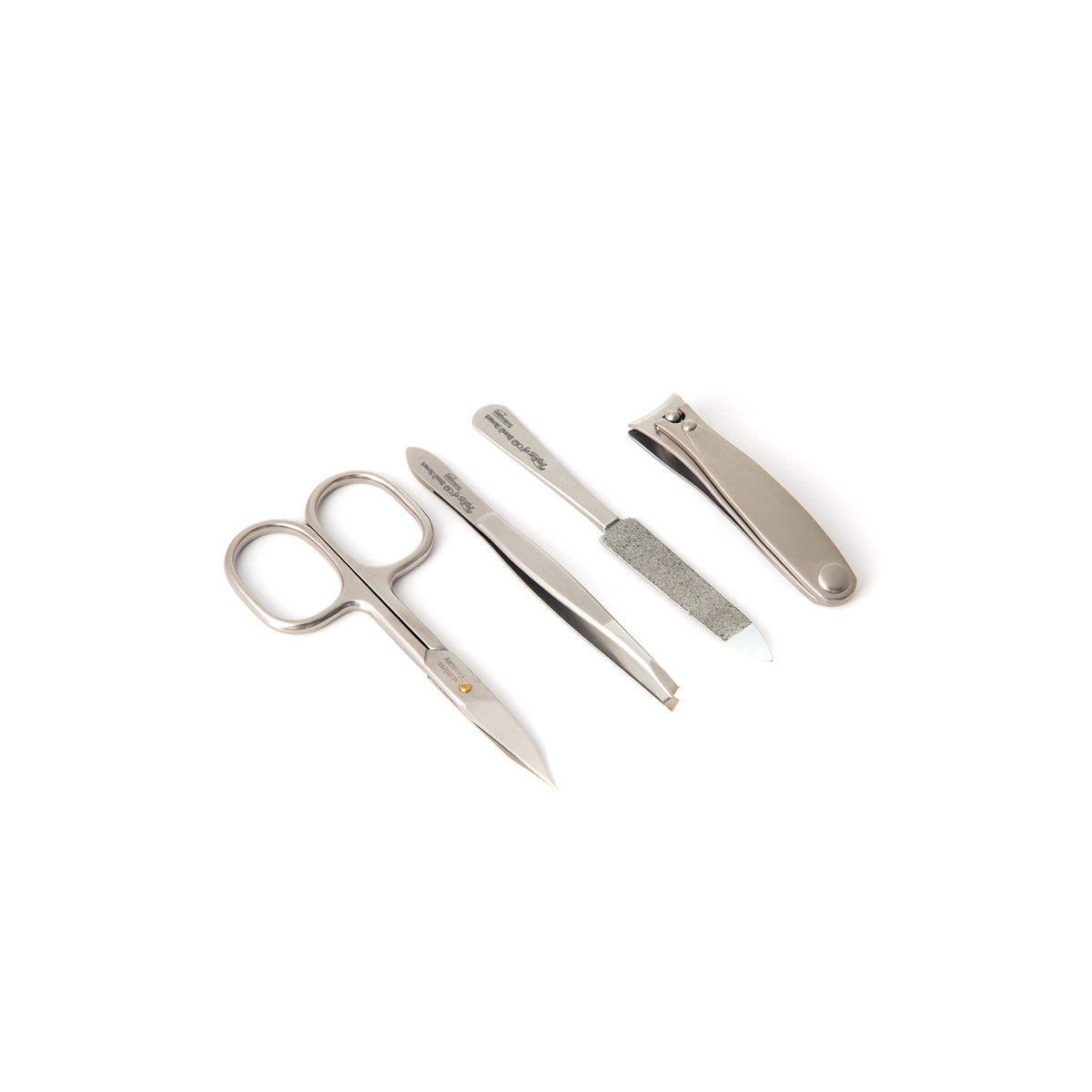 Black Manicure Set with Stainless Steel Implements (XS)