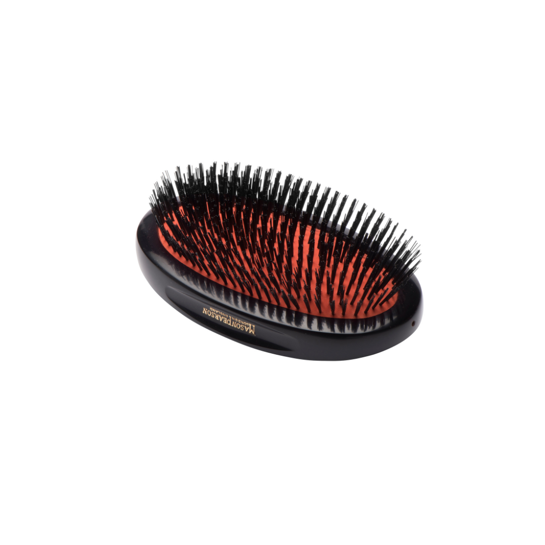 Medium Mason Pearson Fine Pure Bristle Hair Brush in Dark Ruby (SB2M Sensitive Military)