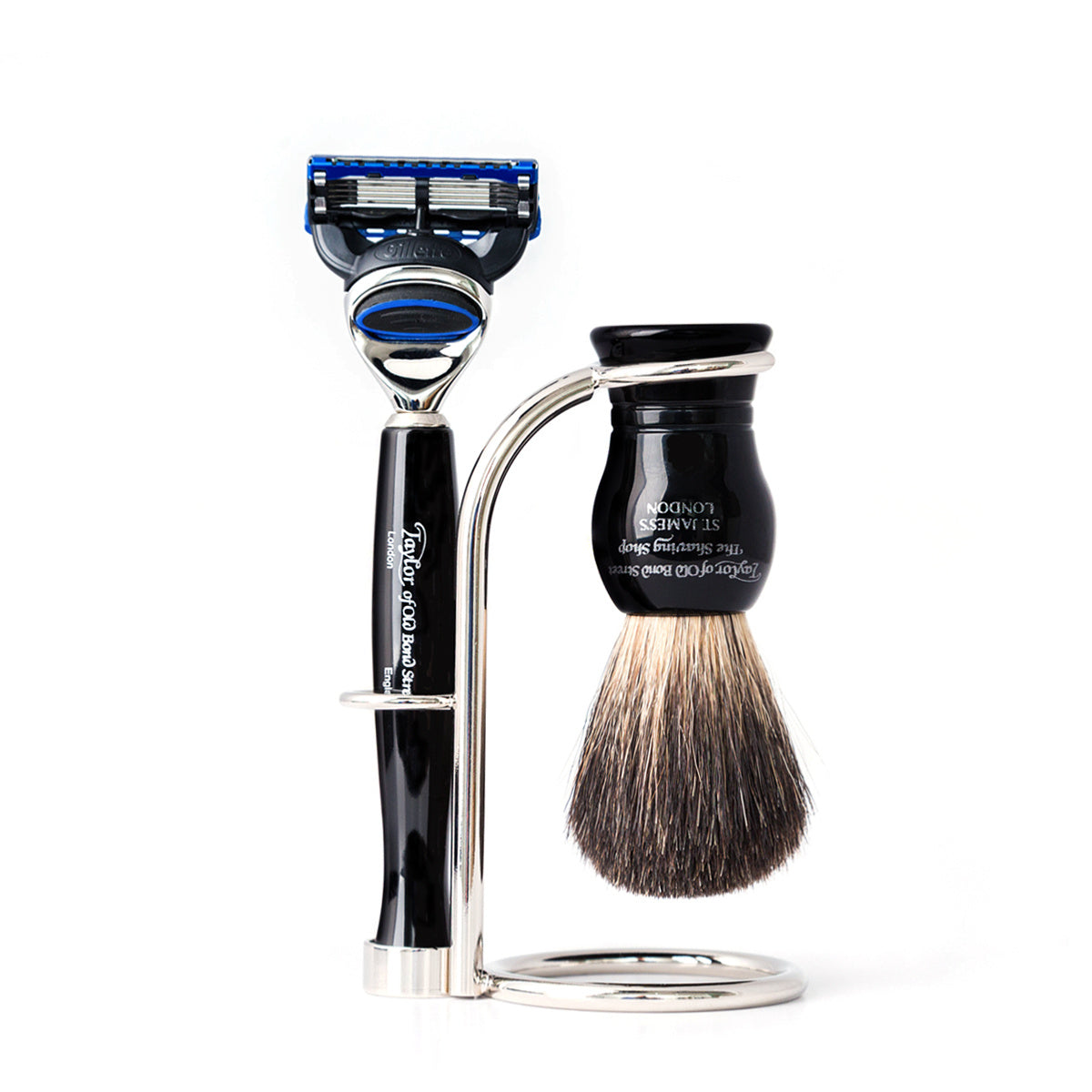 Taylor of Old Bond Street No. 74 Fusion Shaving Set in Black