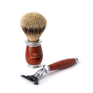 Taylor Old Bond Street Super Badger Mach3 Shaving Set in Briar Wood