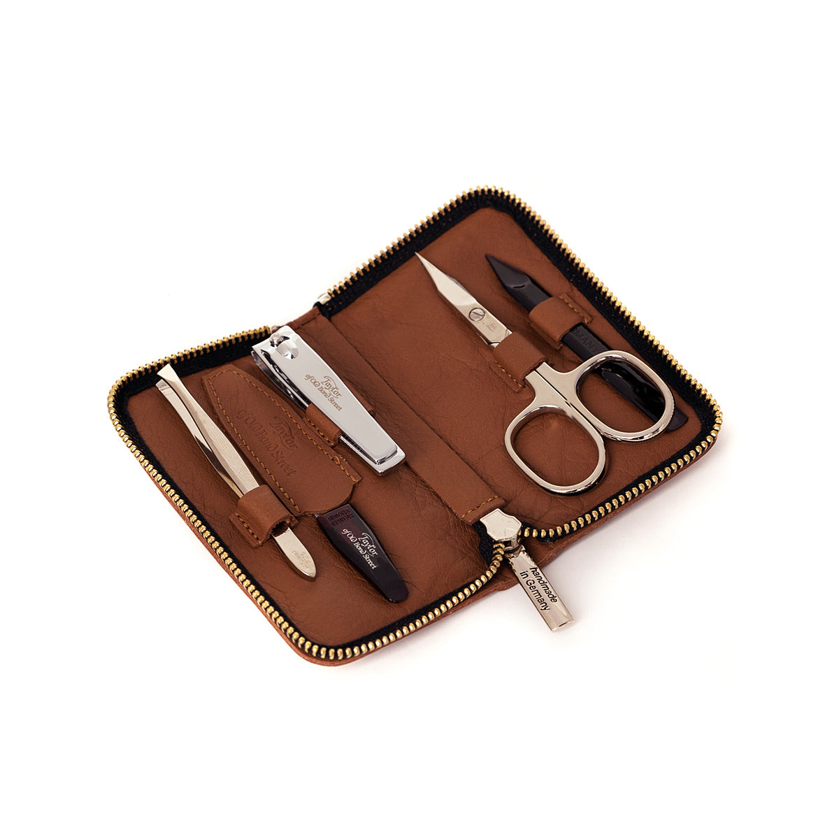 Taylor of Old Bond Street Black Leather Manicure Set