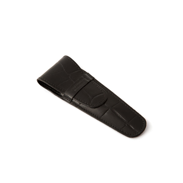 Black Leather Pouch for Mach3 or Fusion Razor | Taylor Old Bond Street ...