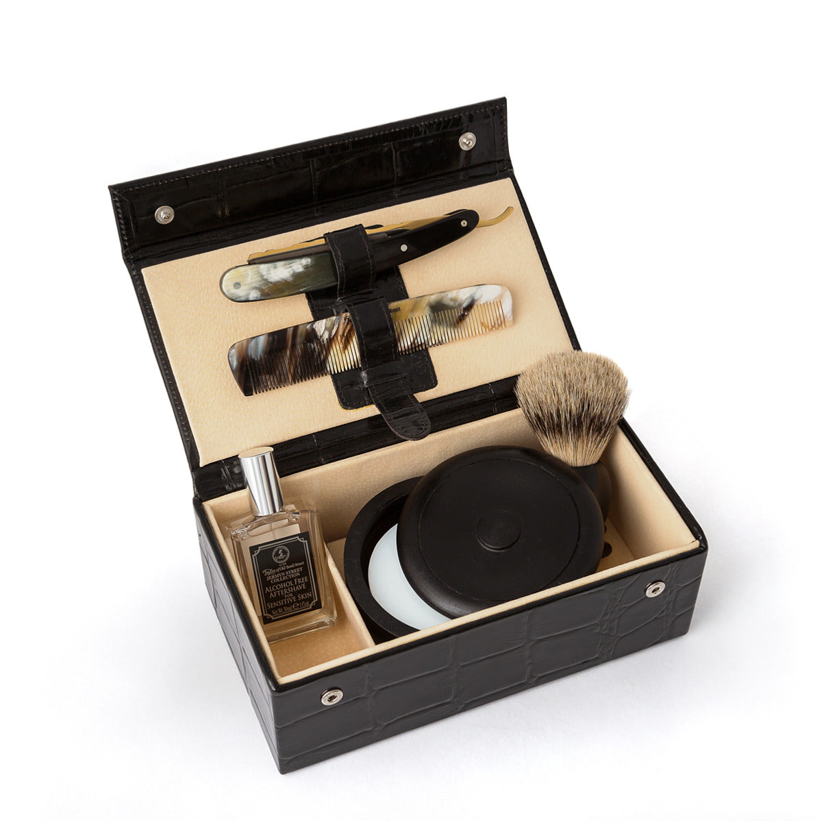 Taylor of Old Bond Street James Bond Style Leather Grooming Box