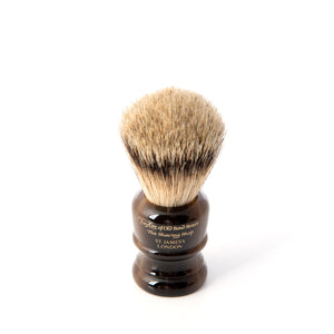 Contemporary Super Badger Shaving Brush in Faux Horn