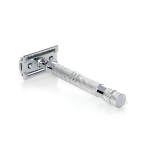 Safety Razor with Chrome Finish Handle (Inc. Pack of blades)