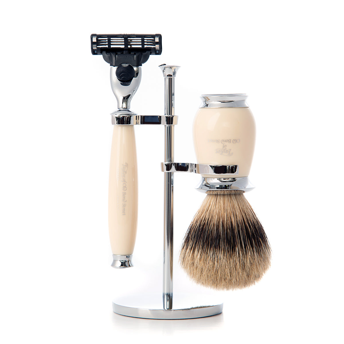 Super Badger Mach3 Shaving Set in Imitation Ivory