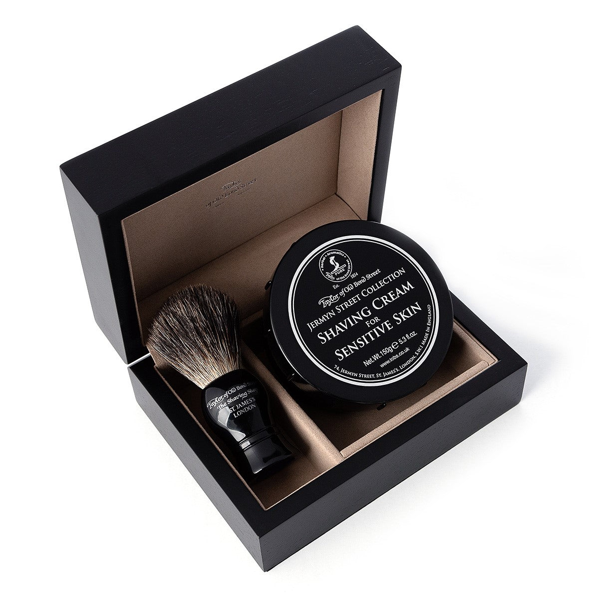 Jermyn Street Shaving Cream & Shaving Brush in Wooden Gift Box