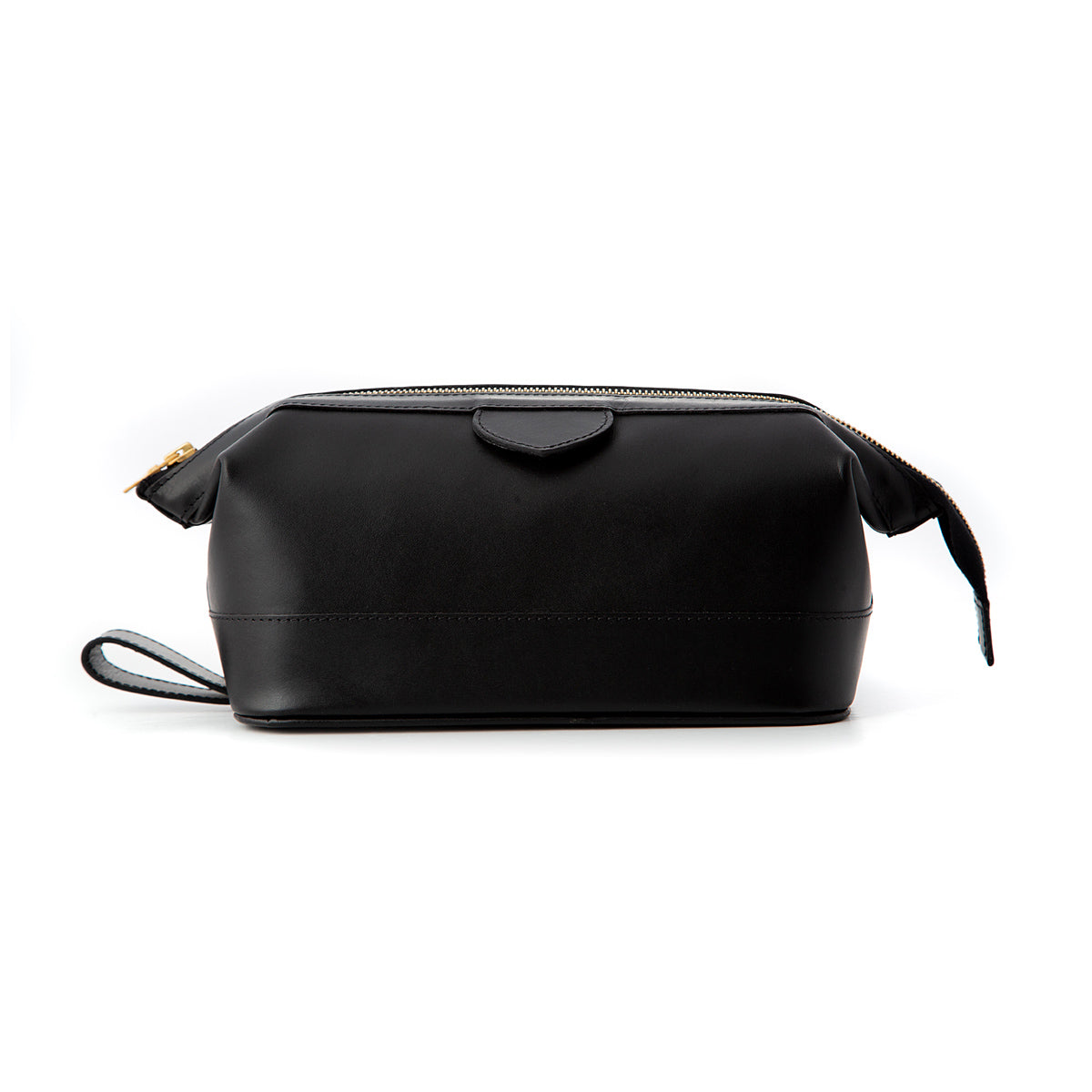 Medium Black Leather Wash Bag