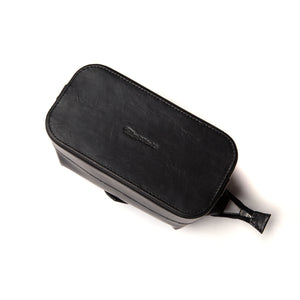 Small Black Leather Wash Bag