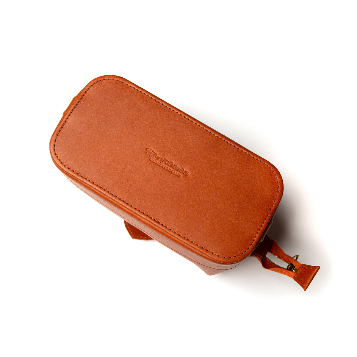 Small Tan Leather Wash Bag